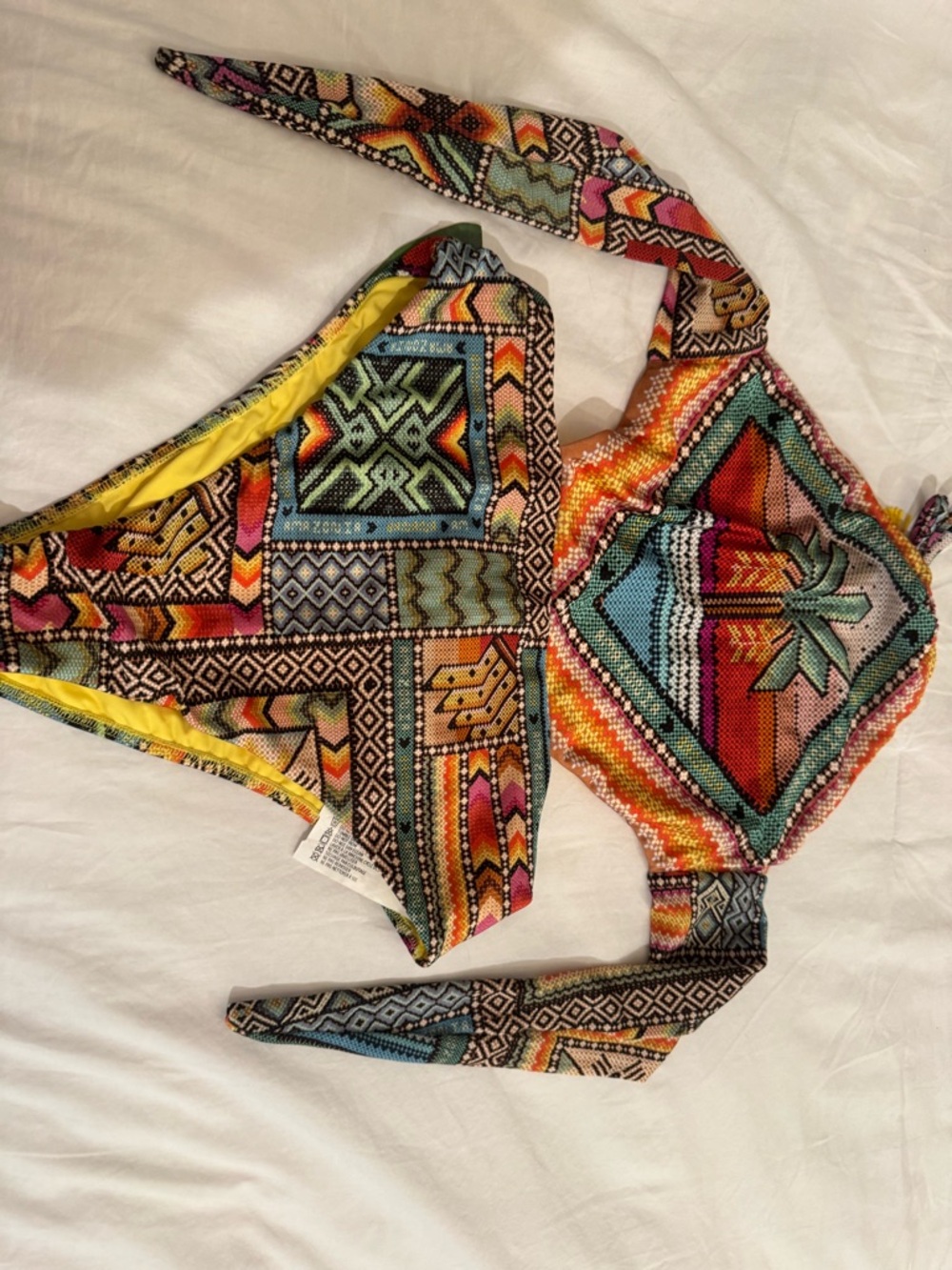 FARM Rio Multicolor Palm-Graphic Halter One-Piece swimsuit - Picture 4 of 7